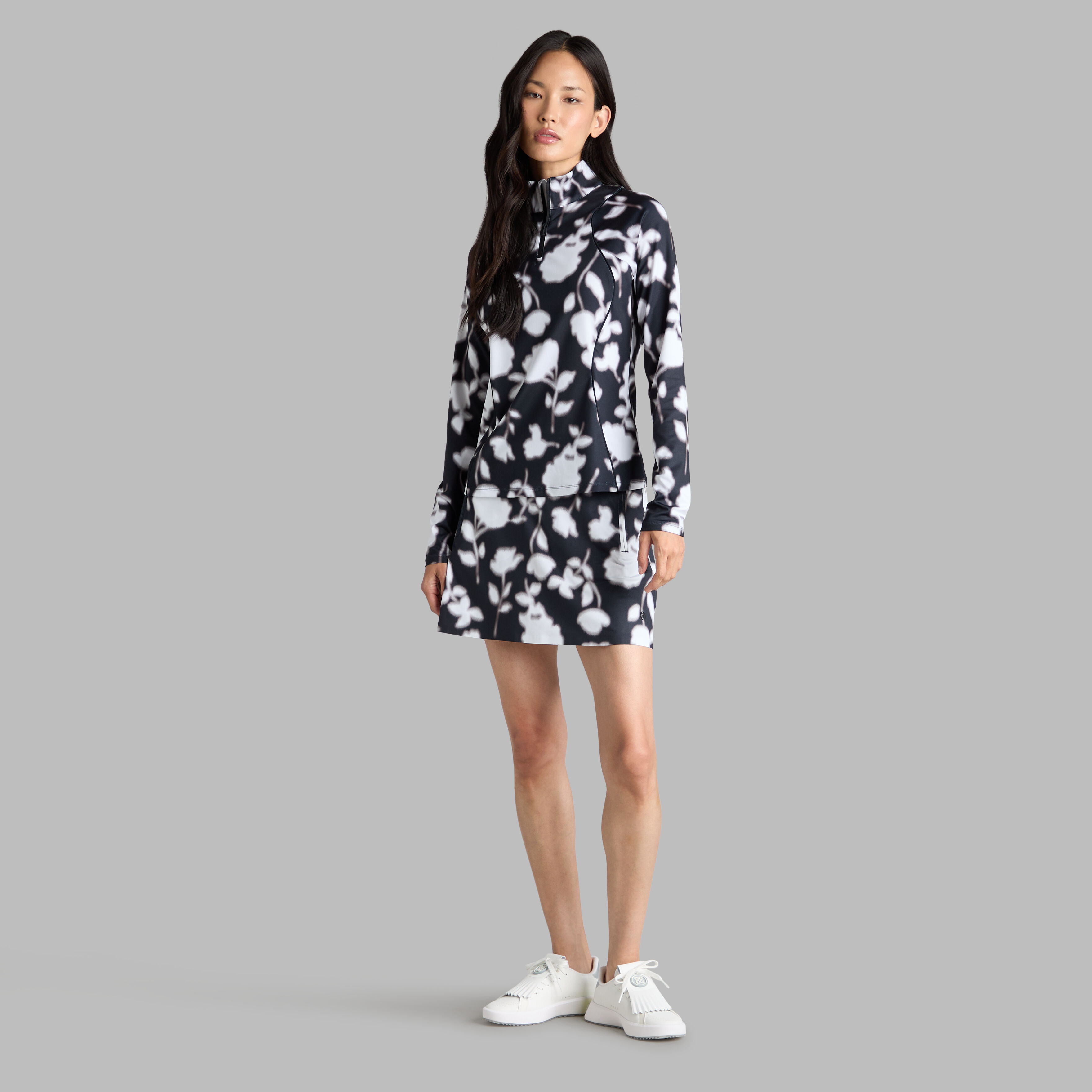 BLUR FLORAL TECH JERSEY PULLOVER | WOMEN'S PULLOVERS & QUARTER