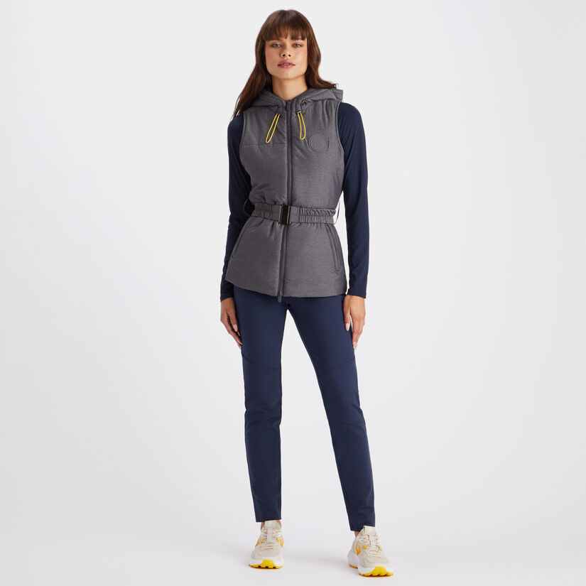 MERINO WOOL LINED QUILTED NYLON HOODED PUFFER VEST image number 4
