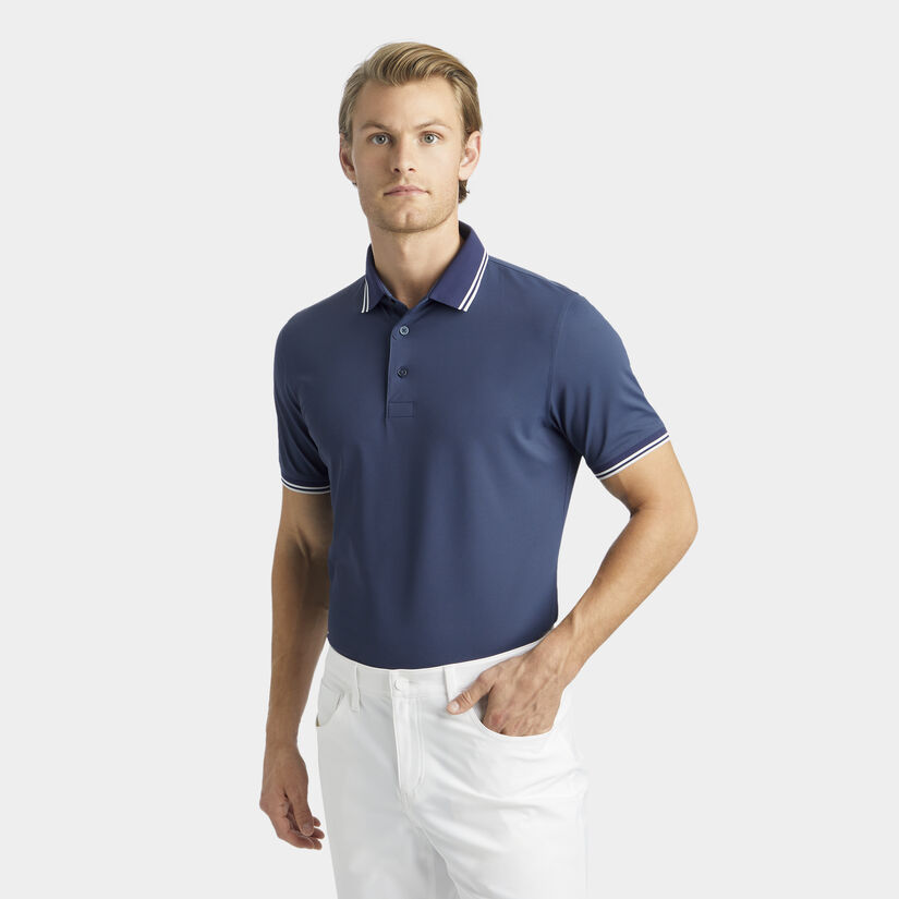DUAL LINES BANDED SLEEVE TECH PIQUÉ POLO image number 3