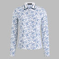 SCATTERED DITZY SILKY TECH NYLON LONG SLEEVE POLO image number 1