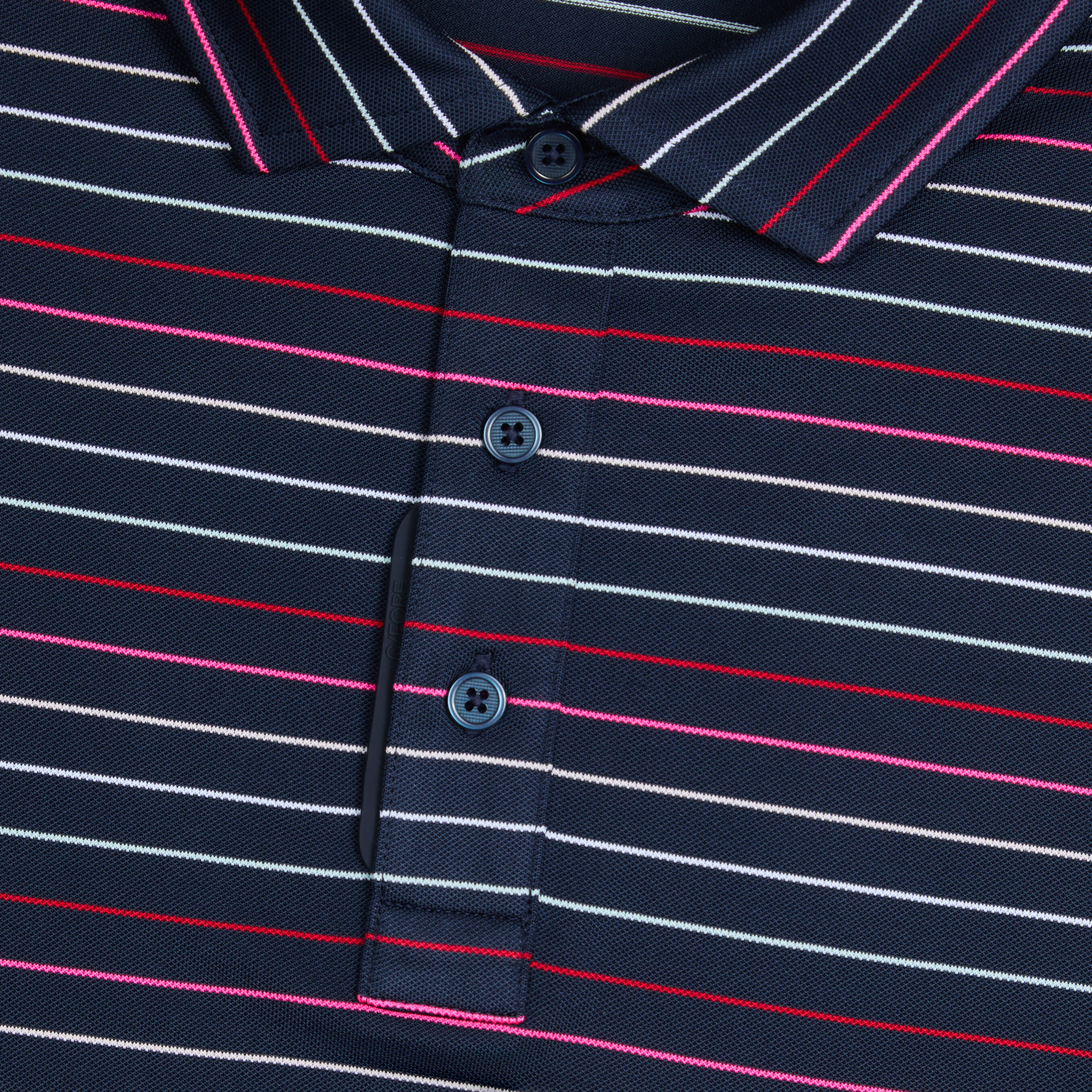 BRIEFING GOLF SHADOW STRIPE POLO（NAV／M） PERFORATED STRIPE TECH JERSEY POLO | MEN'S POLO SHIRTS | G/FORE