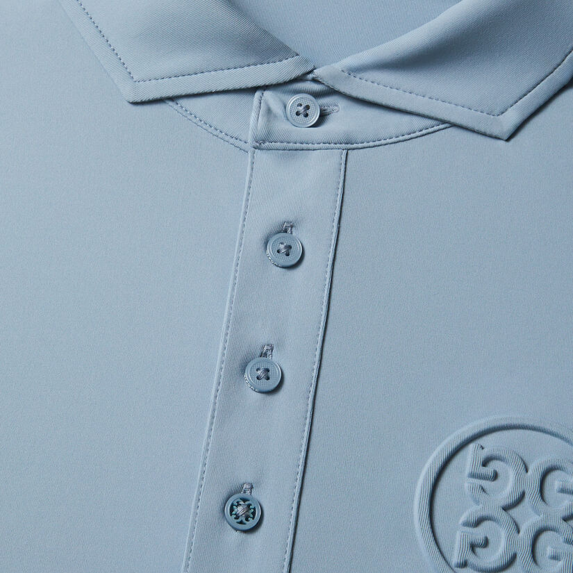 EMBOSSED CIRCLE G'S TECH JERSEY MODERN SPREAD COLLAR POLO image number 7