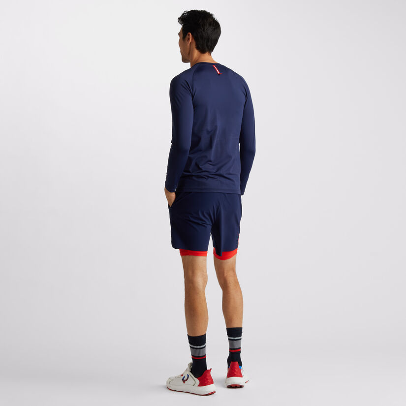 TECH NYLON LONG SLEEVE PERFORATED CIRCLE G'S OPS SLIM FIT CREW image number 5