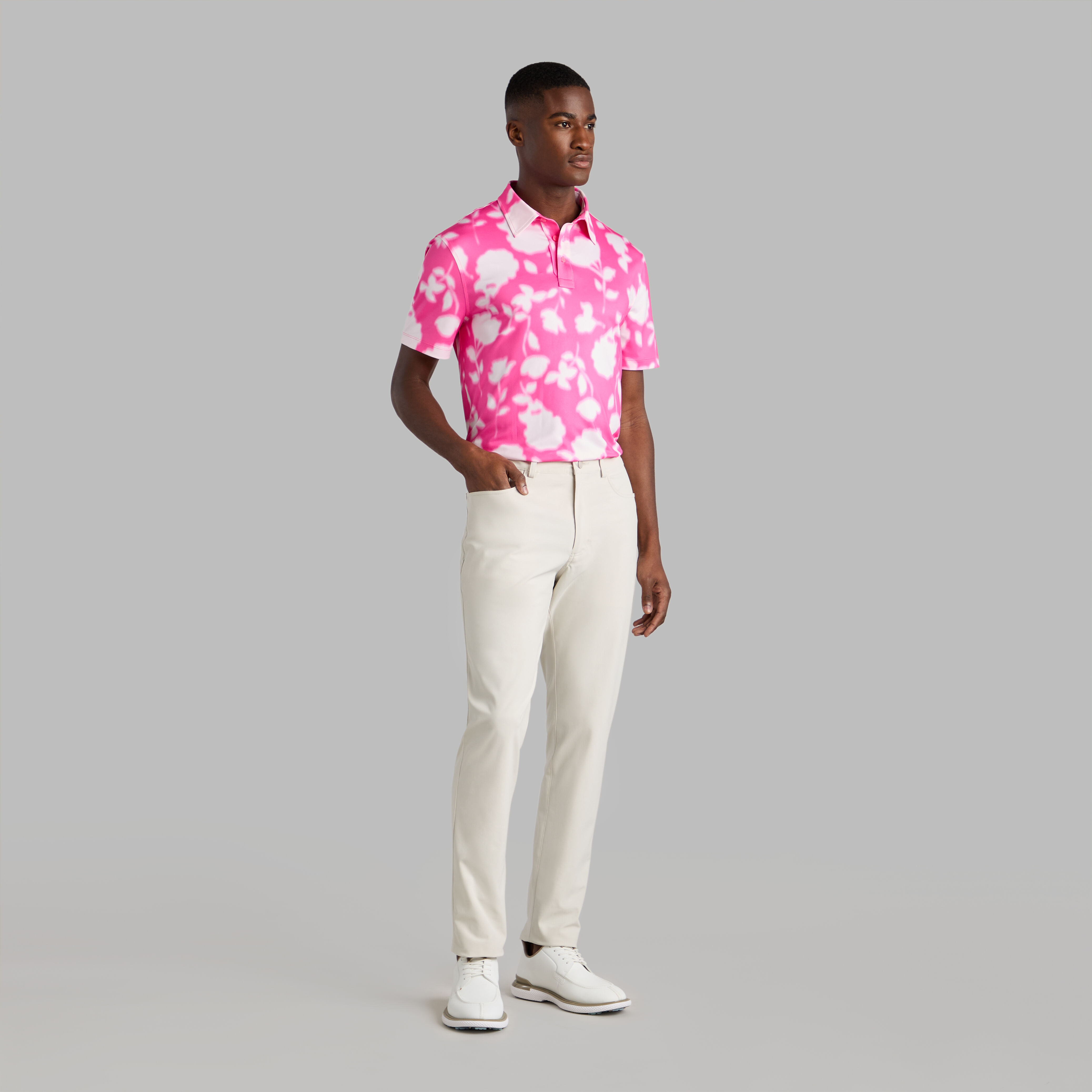 BLUR FLORAL TECH JERSEY POLO | MEN'S POLO SHIRTS | G/FORE