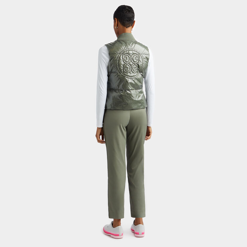 CIRCLE G'S COATED NYLON QUILTED PUFFER VEST image number 4