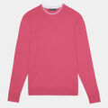 CONTRAST MERINO WOOL BLEND SLIM FIT CREWNECK SWEATER image number 1