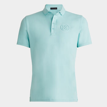 EMBOSSED CIRCLE G'S TECH JERSEY MODERN SPREAD COLLAR POLO