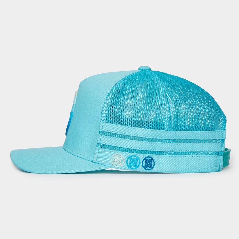 STRIPED QUARTER G INTERLOCK KNIT TRUCKER HAT image number 4