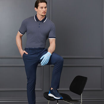 PERFORATED STRIPE POLO