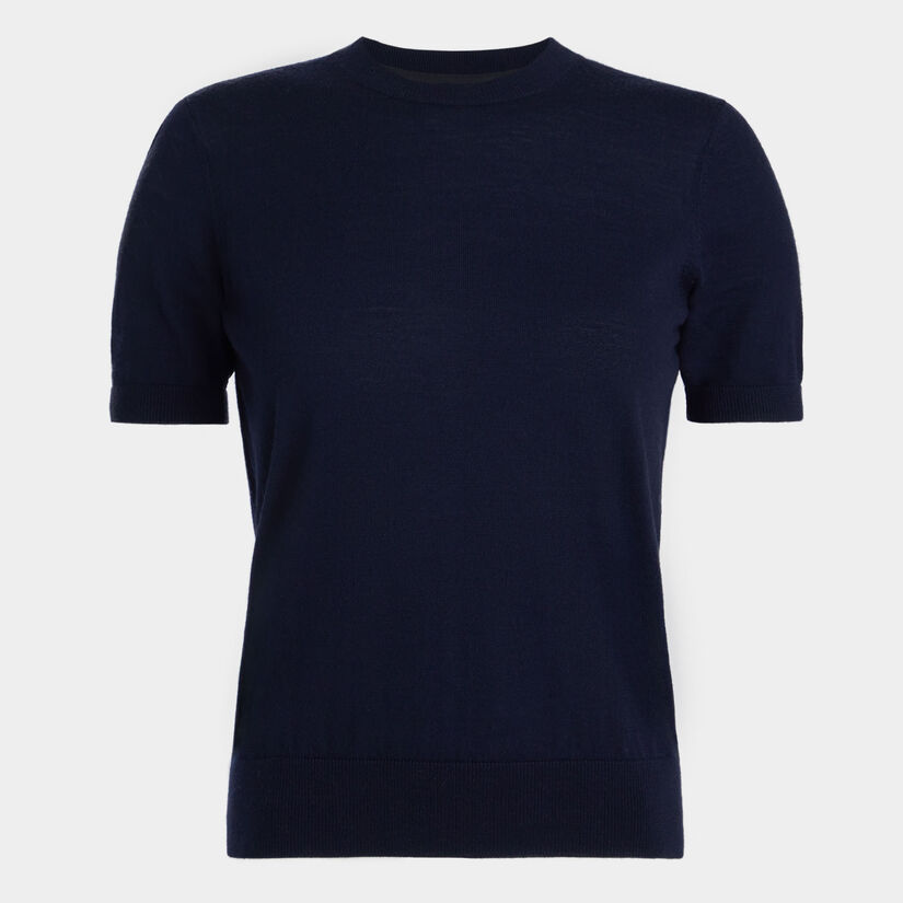 MERINO WOOL EASY CARE SHORT SLEEVE SWEATER image number 1