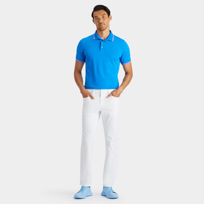 CONTRAST DUAL LINES BANDED SLEEVE TECH PIQUÉ POLO image number 4