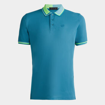 TWO TONE BANDED SLEEVE TECH PIQUÉ POLO