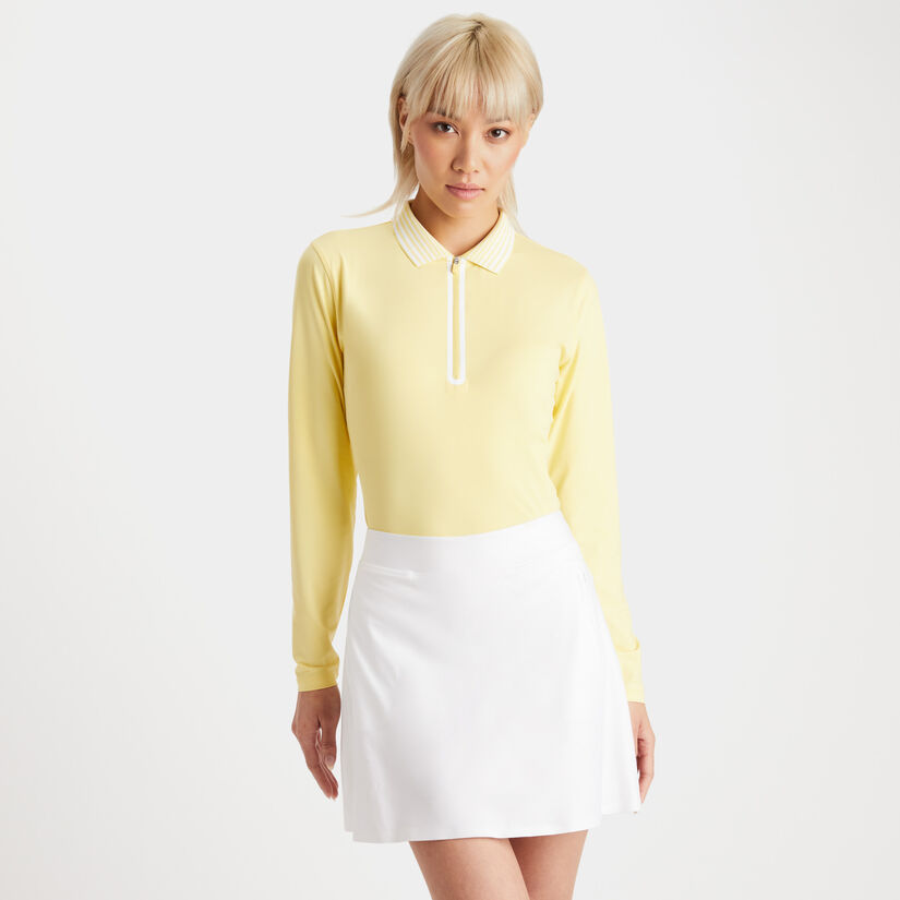 FEATHERWEIGHT SILKY TECH NYLON QUARTER ZIP POLO image number 3