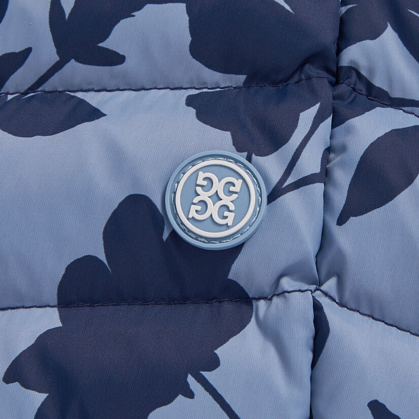 TONAL FLORAL NYLON PUFFER VEST image number 6
