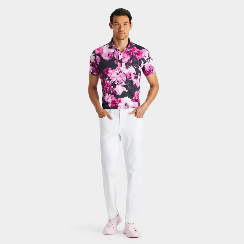 PHOTO FLORAL TECH JERSEY MODERN SPREAD COLLAR POLO image number 4