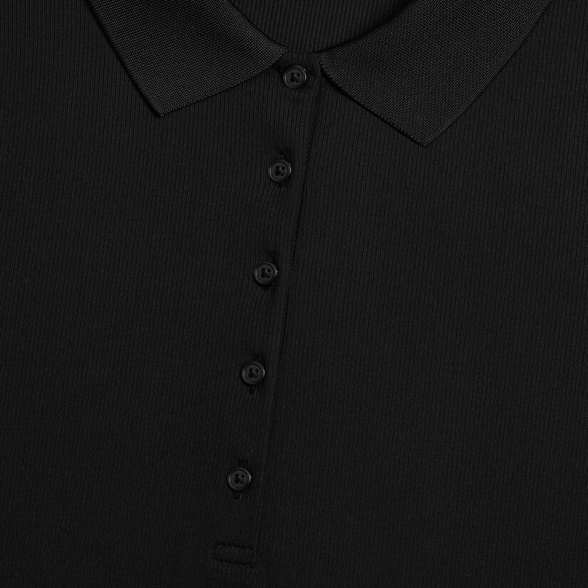 RIBBED TECH NYLON LONG SLEEVE POLO image number 5