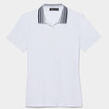 PLEATED COLLAR SILKY TECH NYLON POLO image number 1