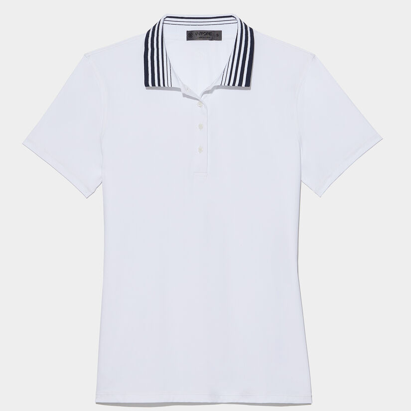 PLEATED COLLAR SILKY TECH NYLON POLO image number 1