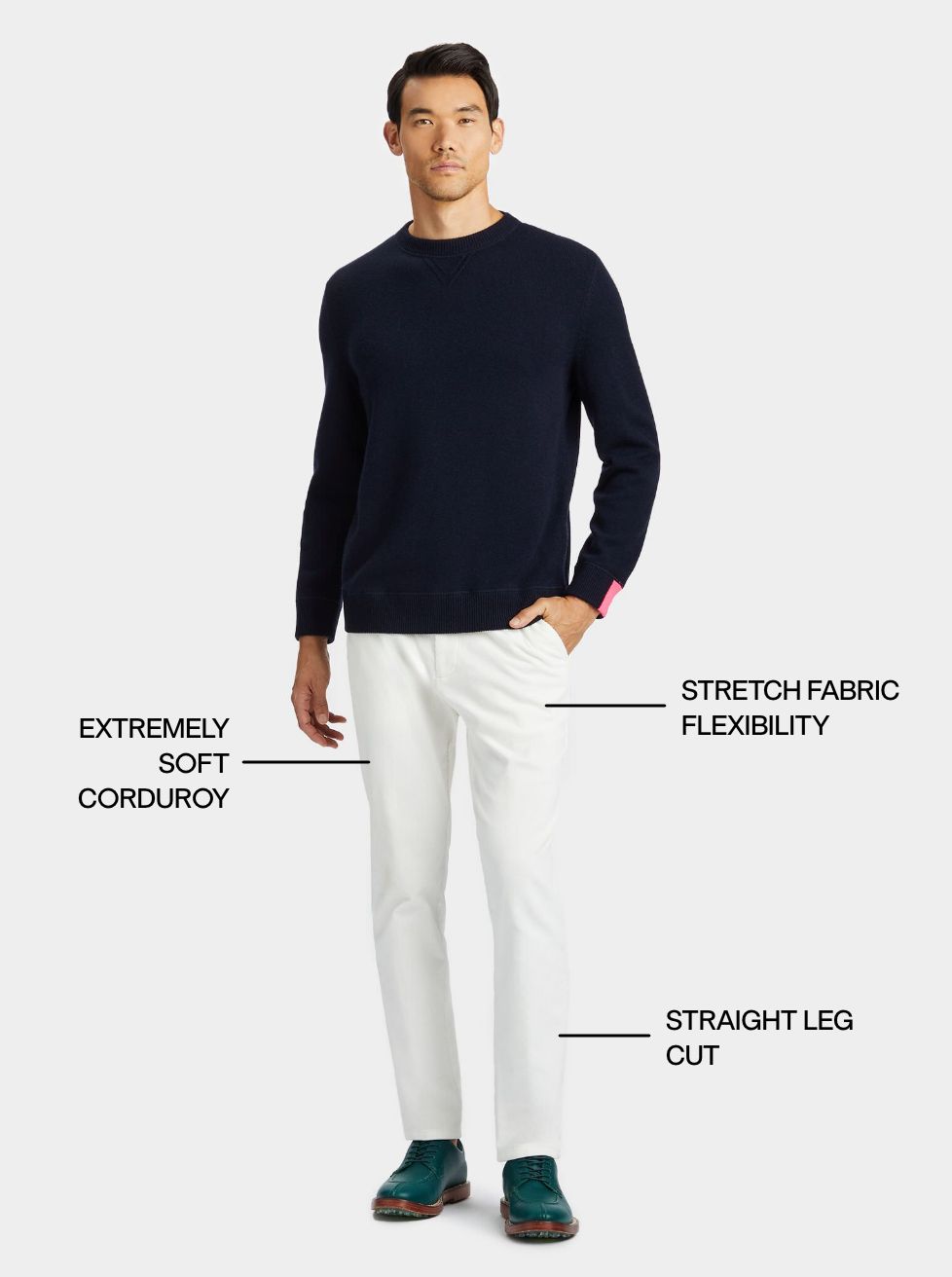 Learn more about Clubhouse Stretch Corduroy<br> Straight Leg Pant
