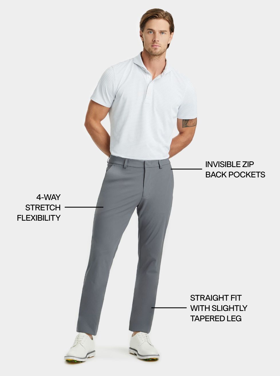 Learn more about Tech Tour 4-Way Stretch<br> Straight Leg Pant
