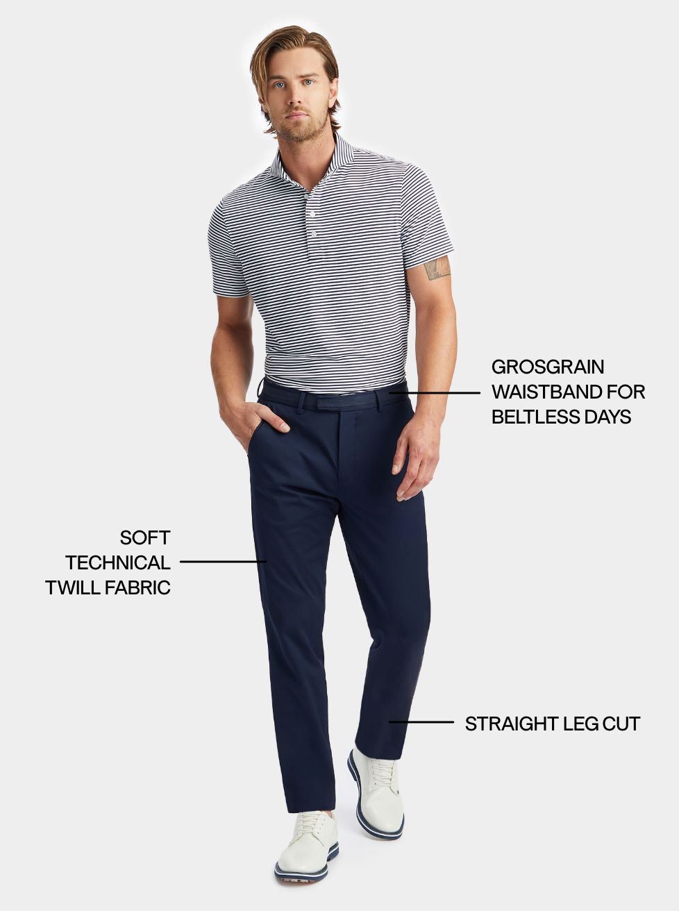 Learn more about Club Stretch Tech Twill<br> Straight Leg Pant