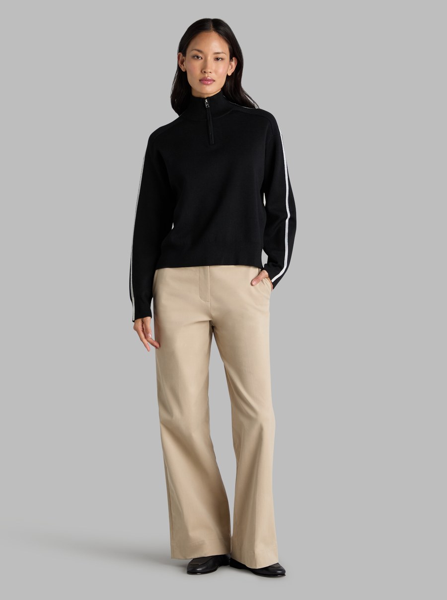 Learn more about the TRI-COTTON WIDE LEG TROUSER