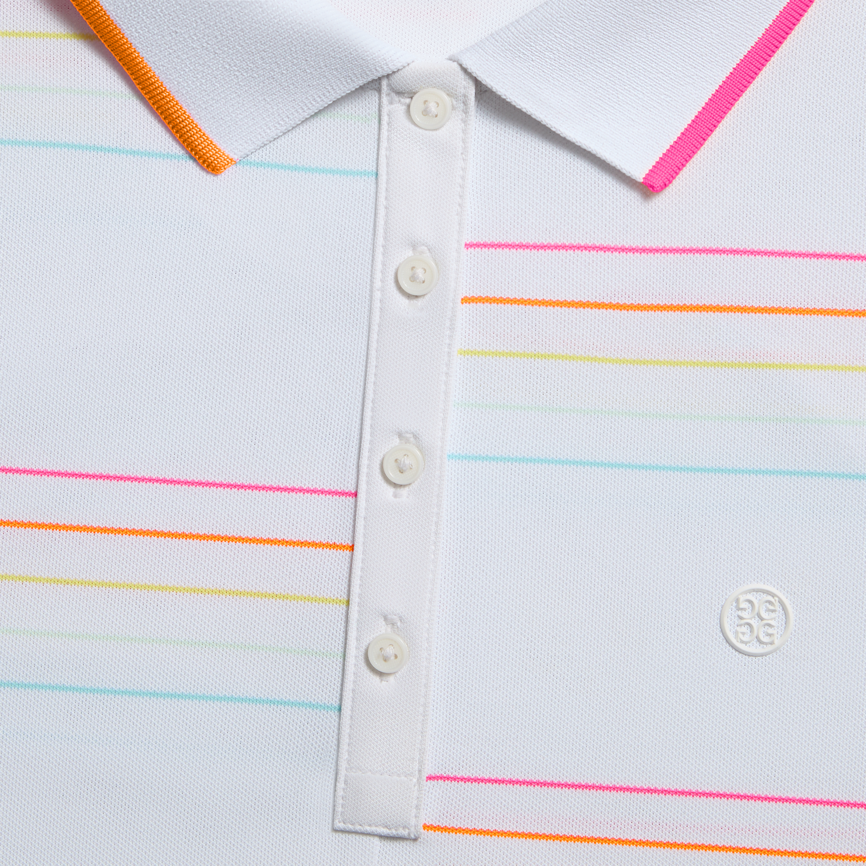 OFFSET STRIPE TECH PIQUÉ SLEEVELESS POLO | WOMEN'S POLO SHIRTS | G