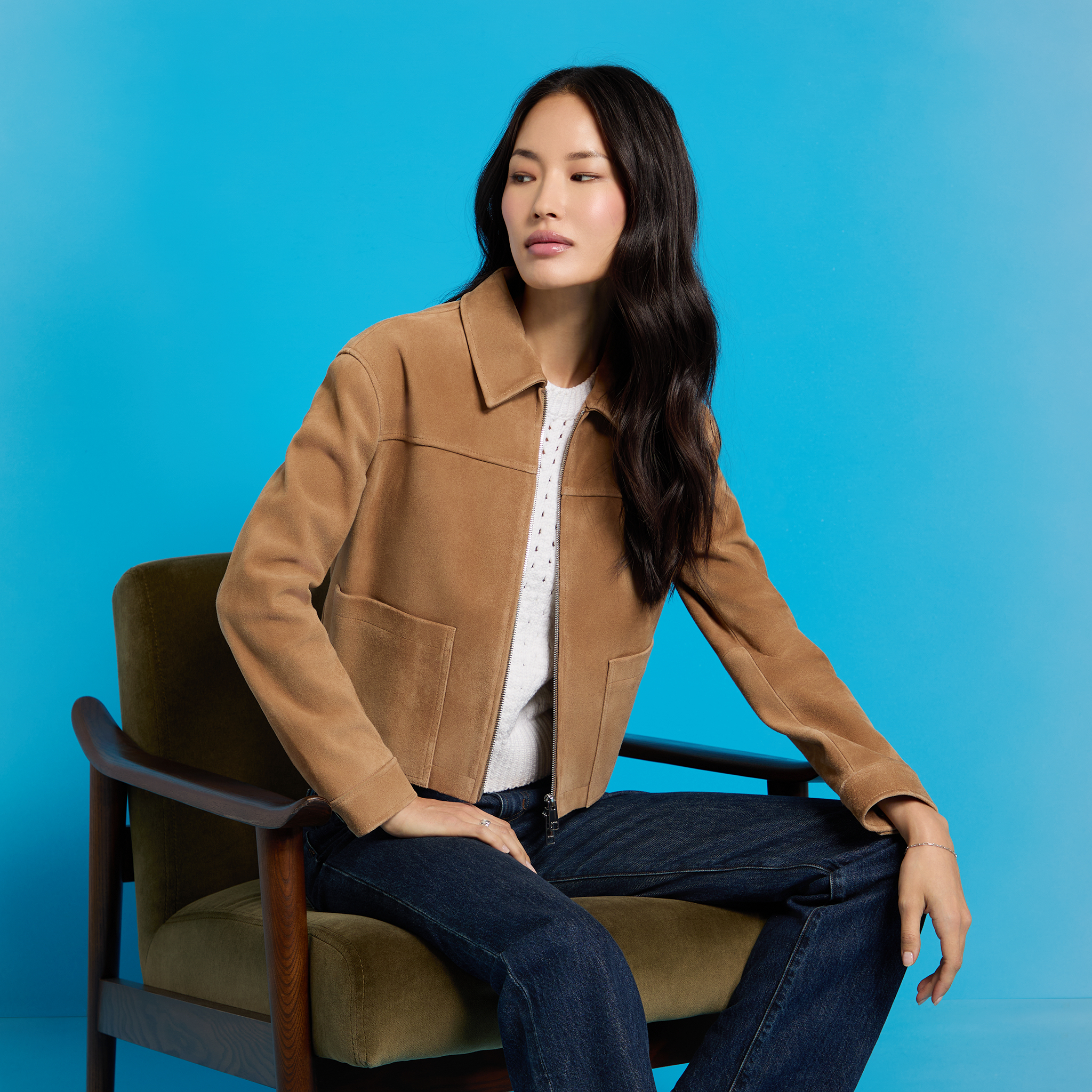 【SPERONE】24FW★ Suede Cut Off Mustang Jacket 487650_Nico-CA_94-0_caramel_1.