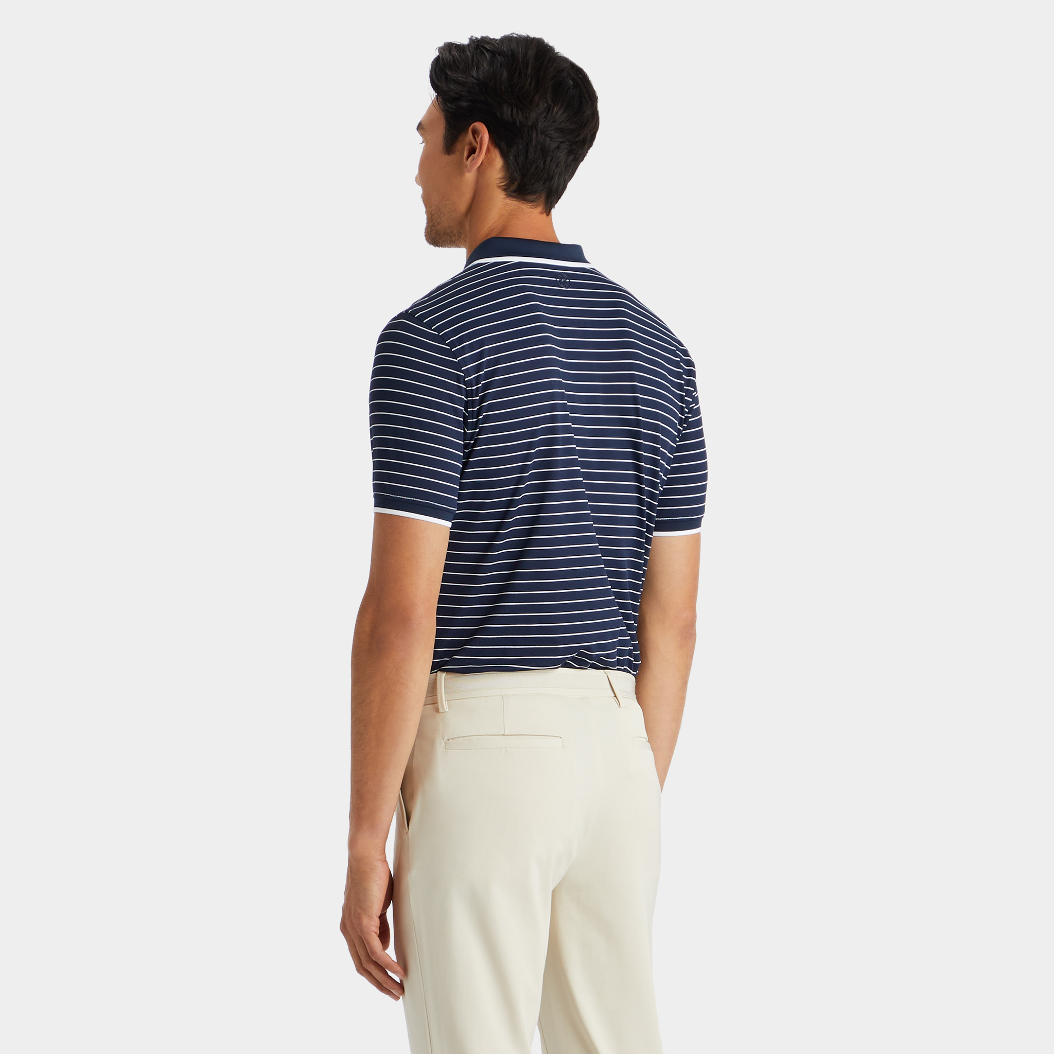 FINE LINE BANDED SLEEVE TECH PIQUÉ POLO