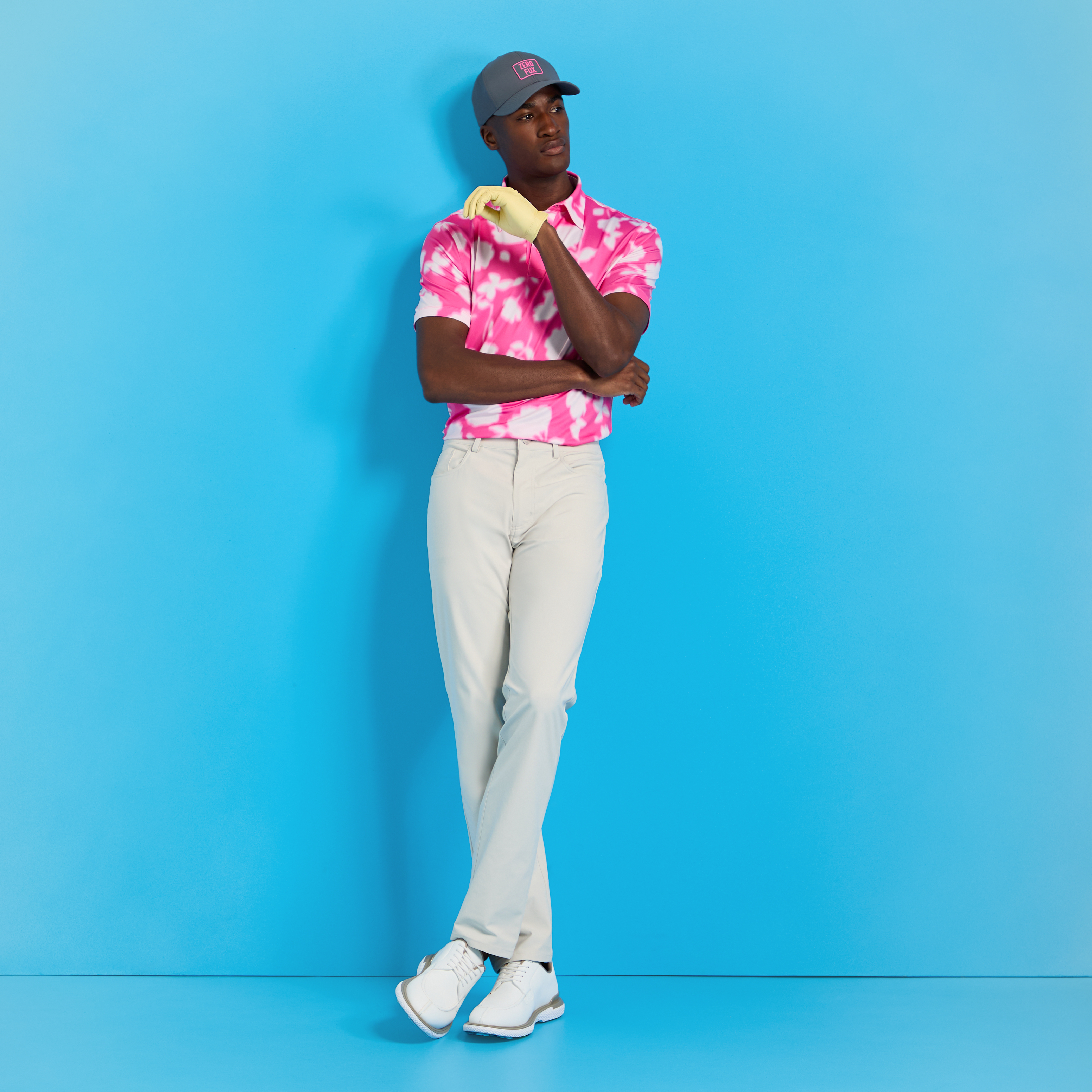 BLUR FLORAL TECH JERSEY POLO | MEN'S POLO SHIRTS | G/FORE