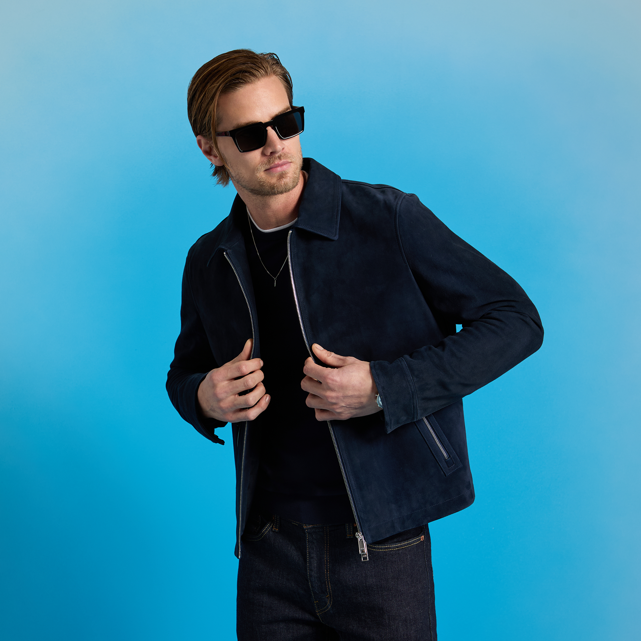 SUEDE ZIP JACKET | MEN'S JACKETS & VESTS | G/FORE