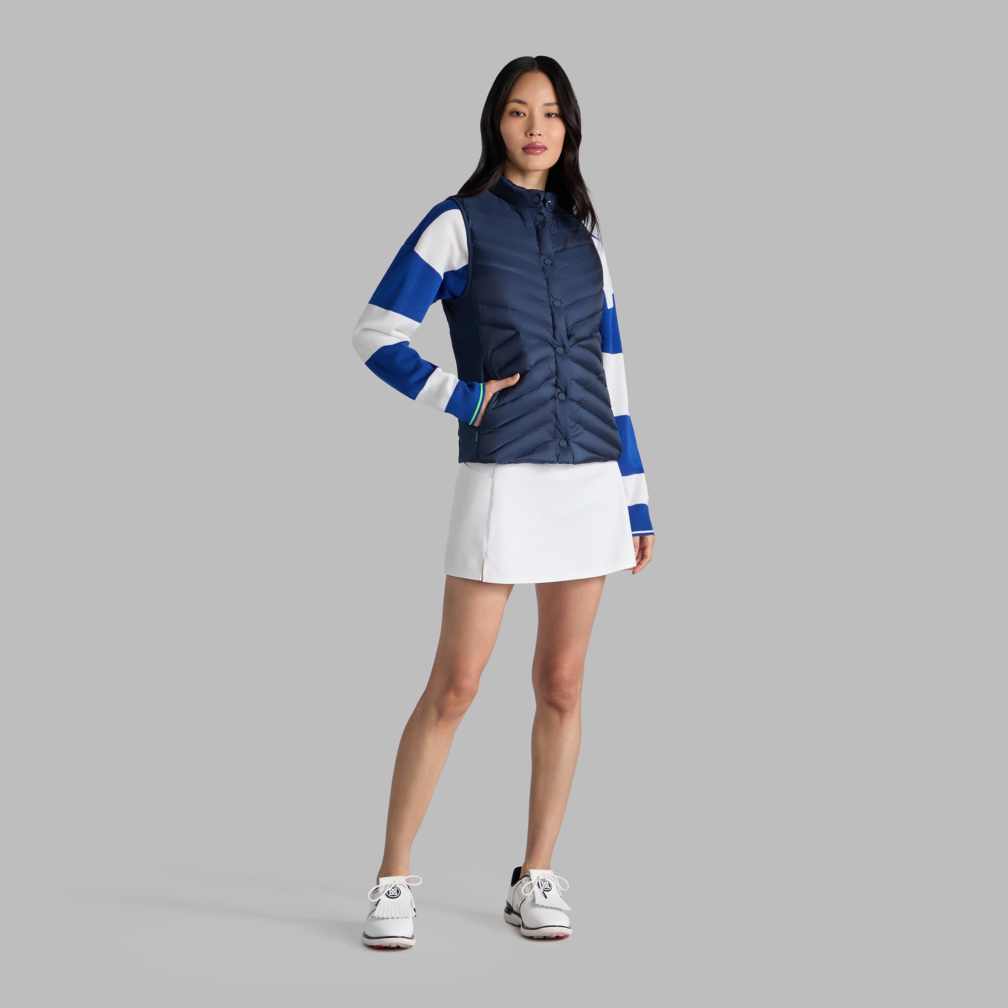 G/FORE トップス G/FORE Women's Distorted Check Silky Tech Nylon Ruched