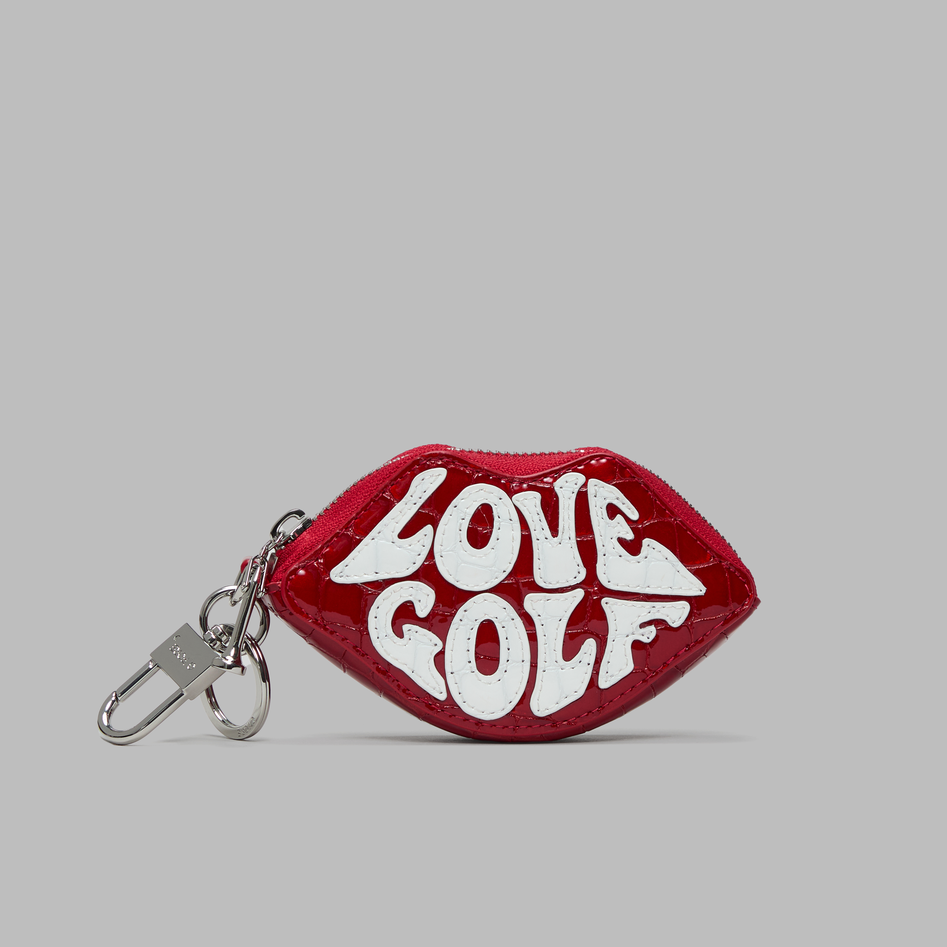 LOVE G CROC-EMBOSSED LEATHER COIN PURSE KEYCHAIN | WOMEN'S