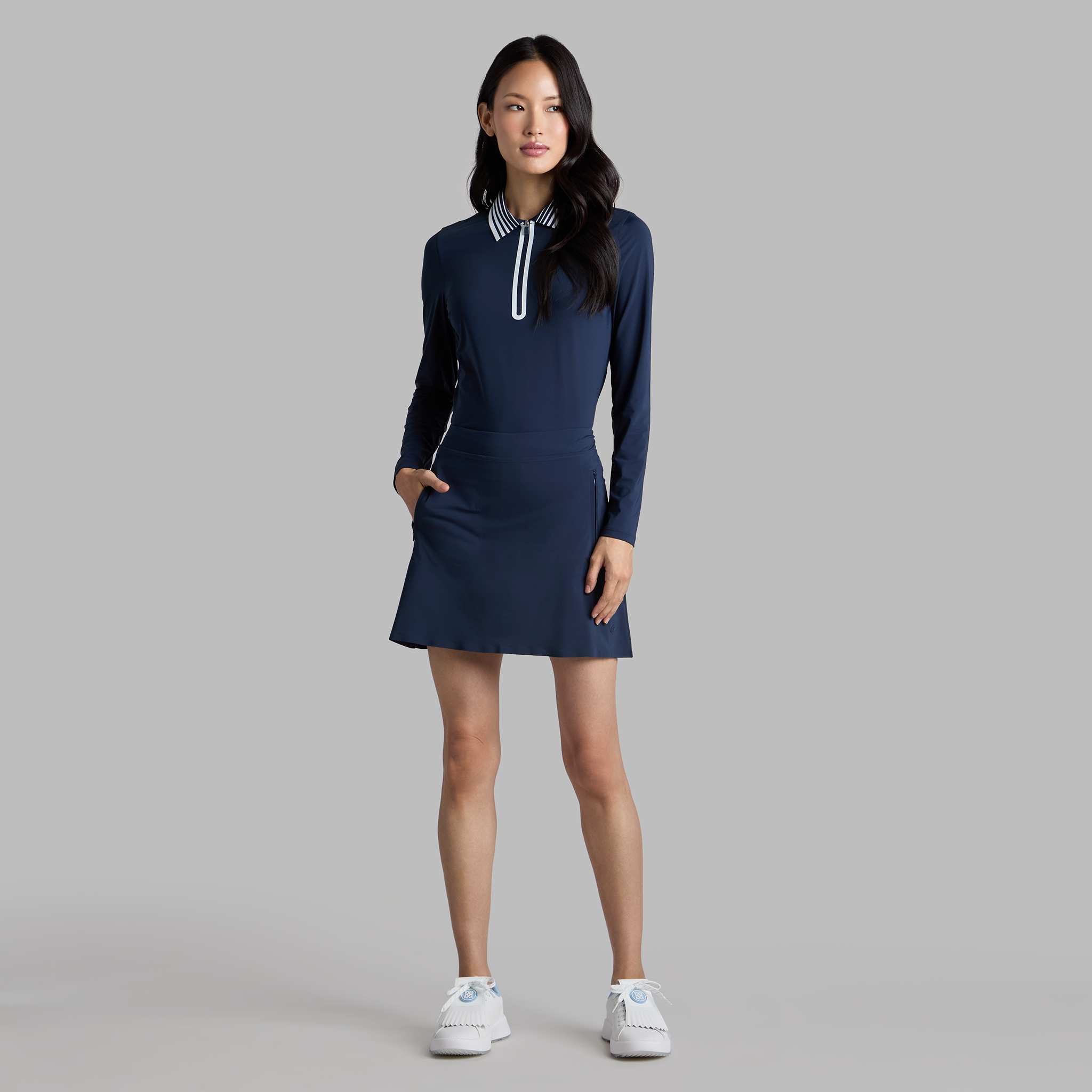 FEATHERWEIGHT SILKY TECH NYLON QUARTER ZIP POLO | WOMEN'S