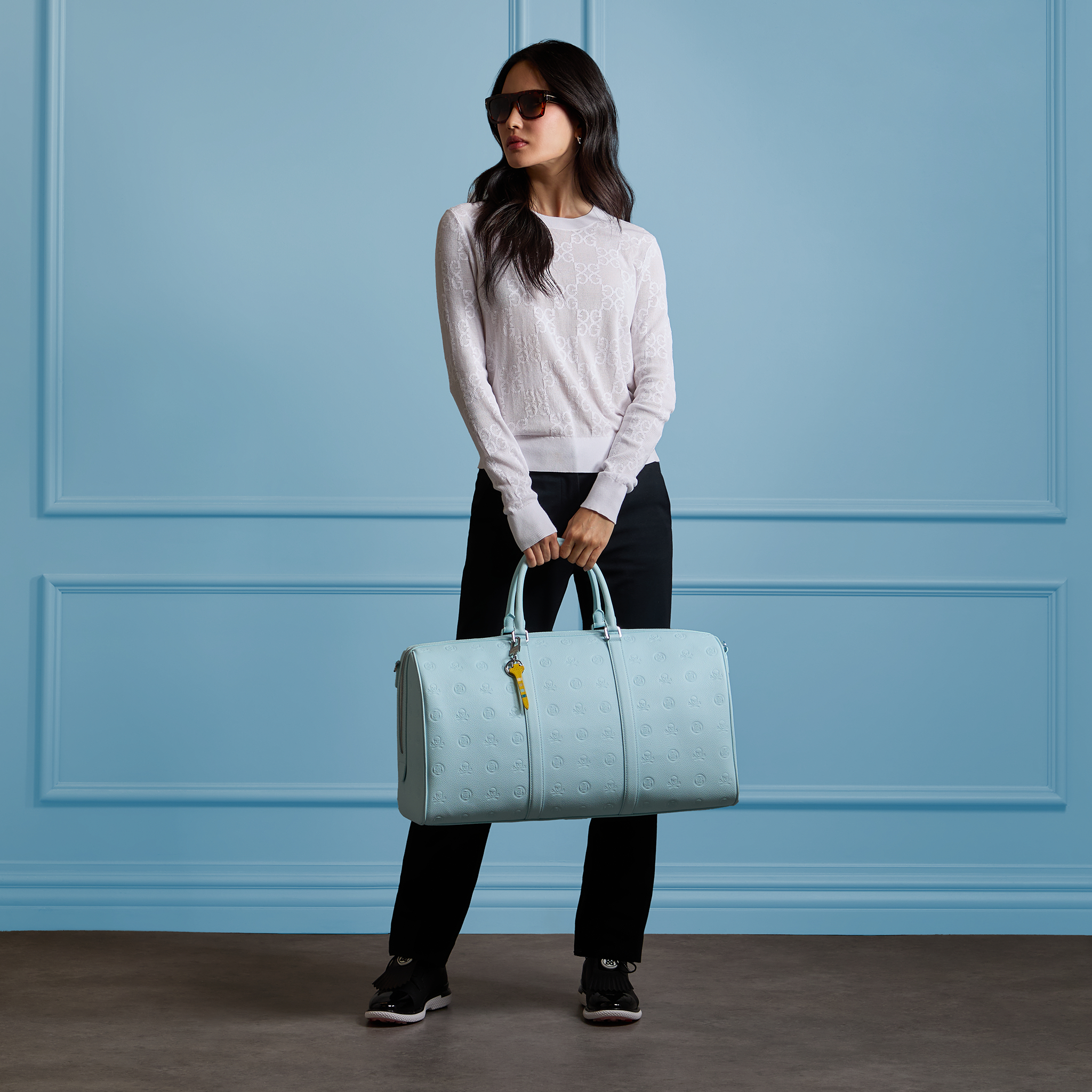 【G FORE】 EMBOSSED SKULL & TEES LEATHER WEEKENDER(UNISEX) EMBOSSED SKULL & TEES LEATHER WEEKENDER | ACCESSORIES FOR