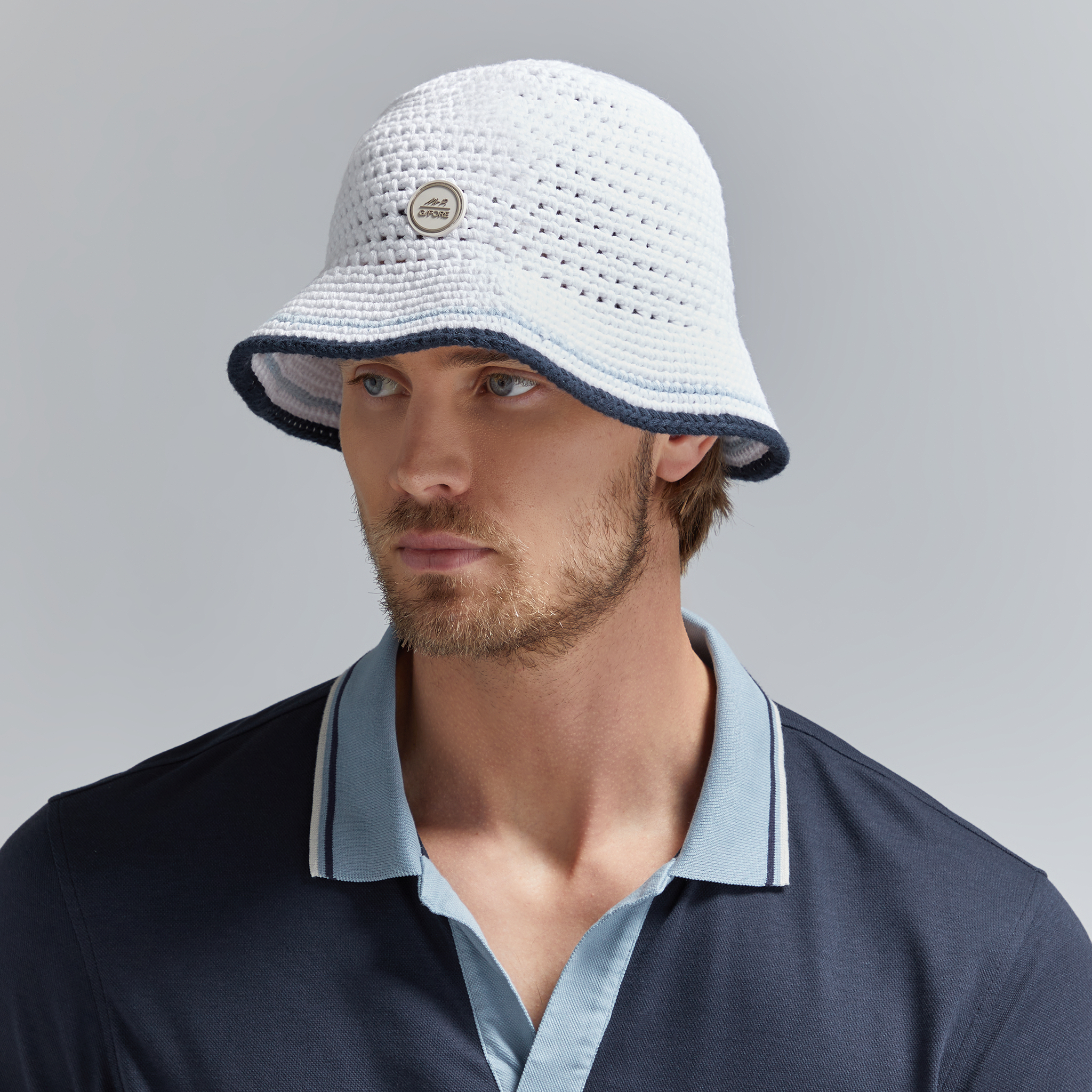 G/FORE Crochet Bucket Hat. G/FORE Striped Circle G main image 2