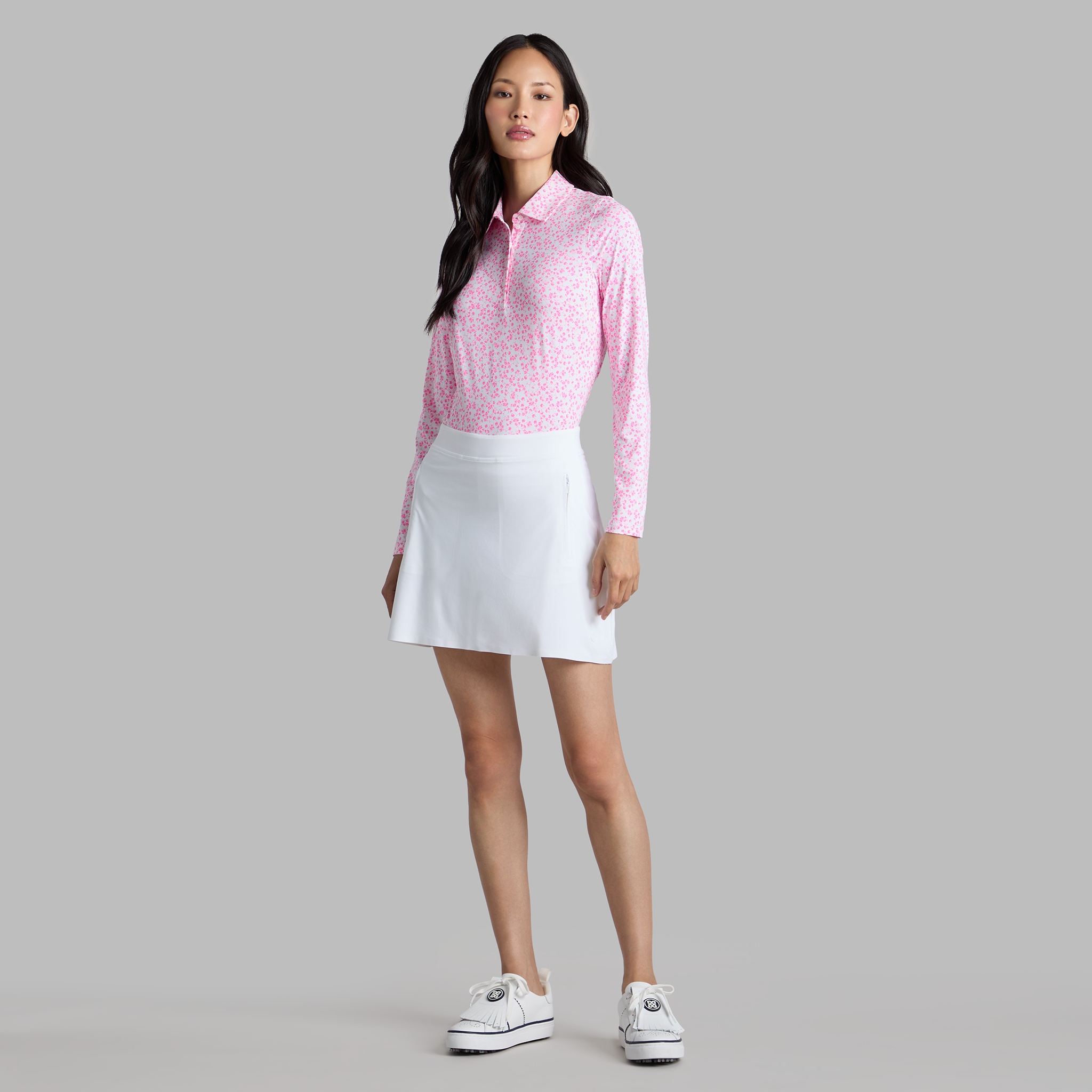 【G/FORE】25AW新作 SPLIT STRIPE SILKY TECH NYLON SKORT SILKY TECH NYLON A-LINE SKORT WITH LINER | WOMEN'S DRESSES