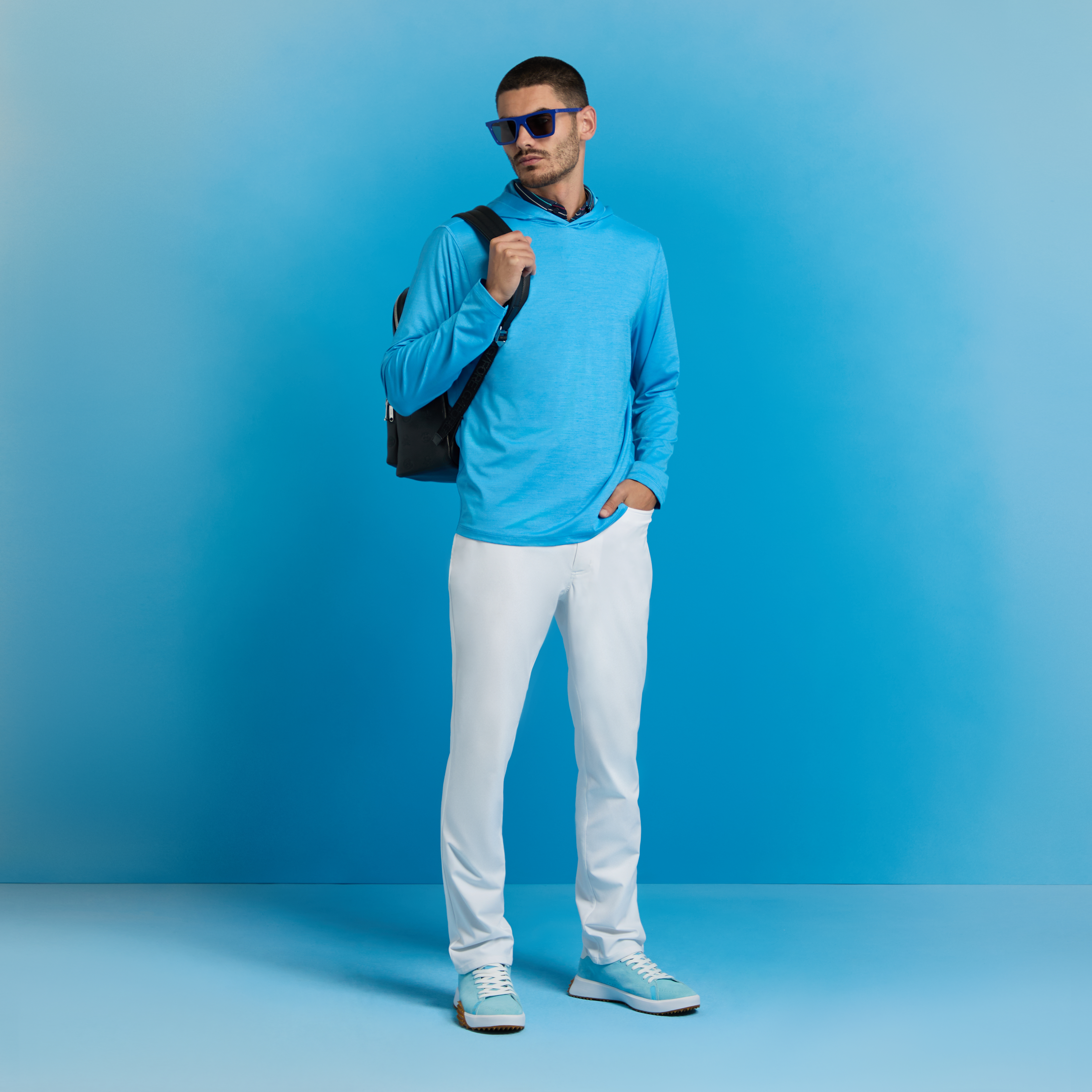 MÉLANGE ICE NYLON HOODIE |MEN'S PULLOVERS & QUARTER-ZIPS |G/FORE