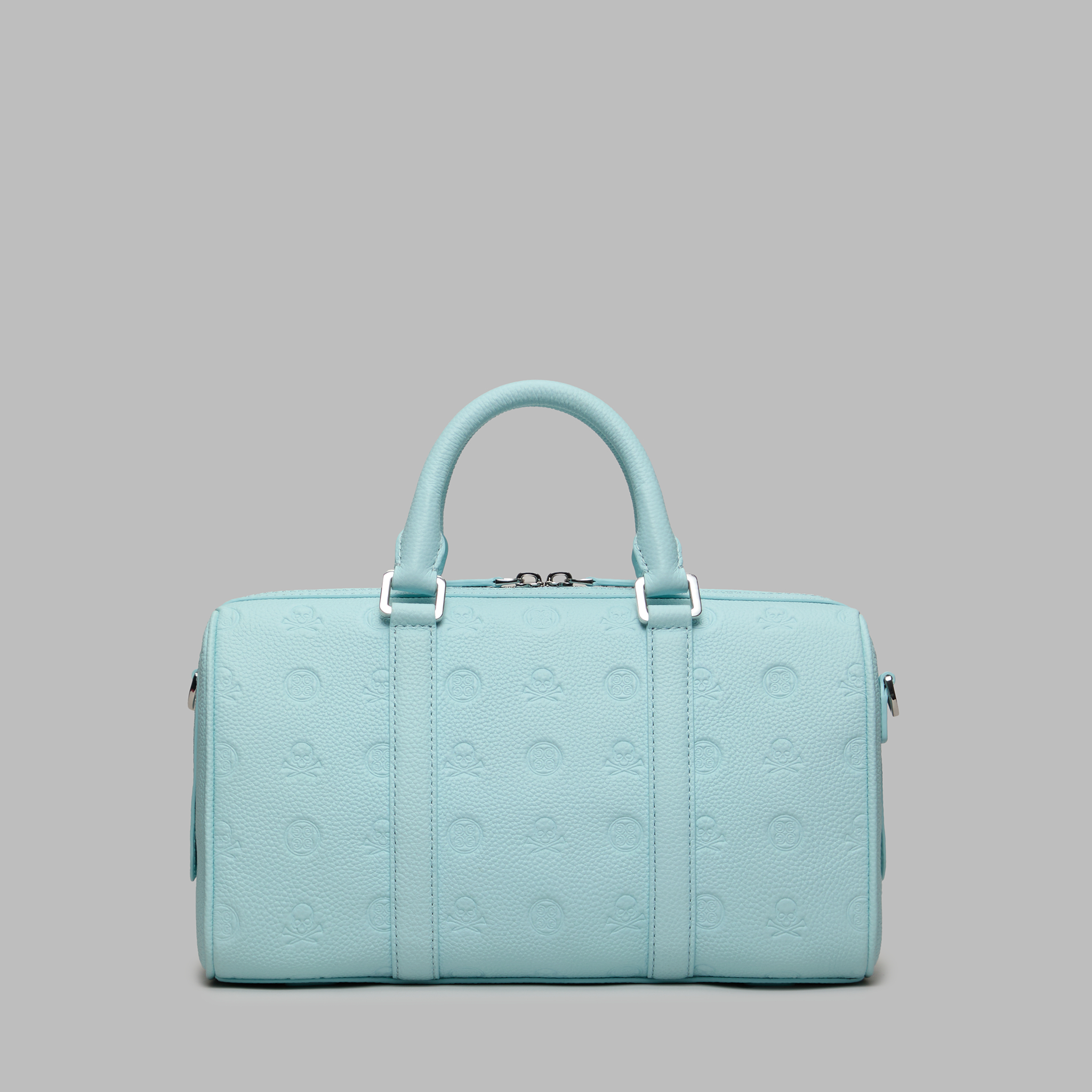 EMBOSSED SKULL & TEES LEATHER MINI DUFFEL CART BAG | WOMEN'S