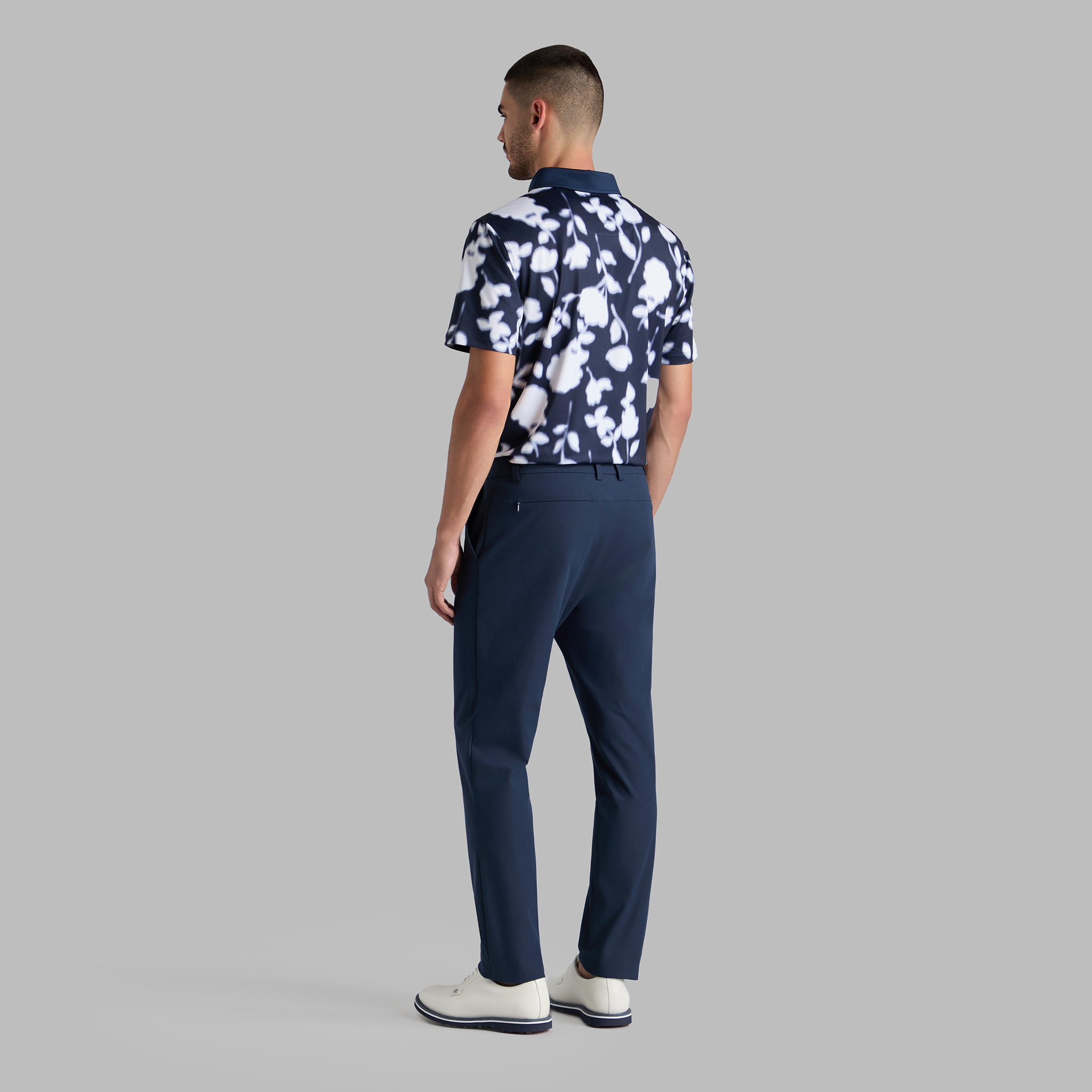 BLUR FLORAL TECH JERSEY POLO