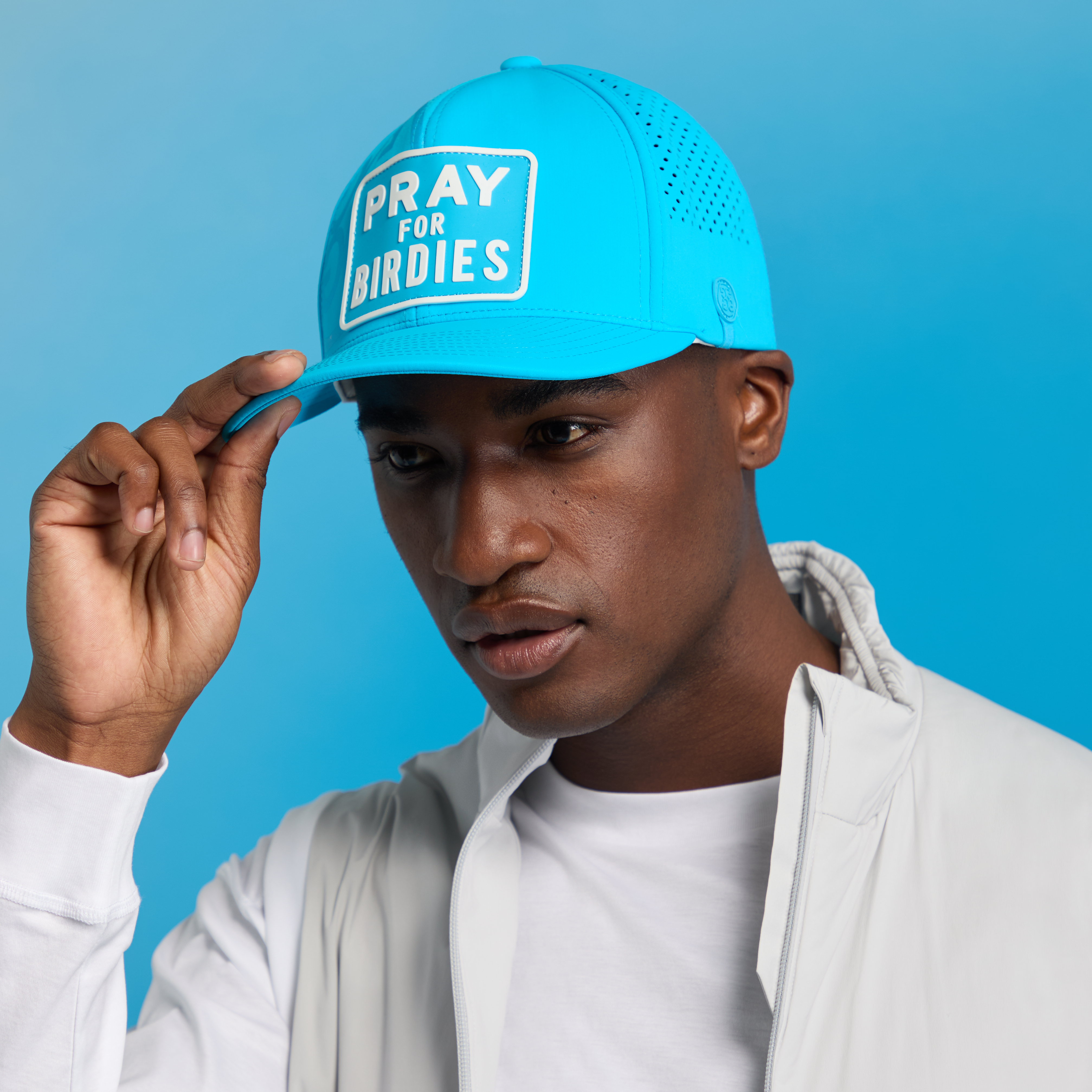 PRAY FOR BIRDIES PERFORATED DELTA HAT |MEN'S HATS | G/FORE