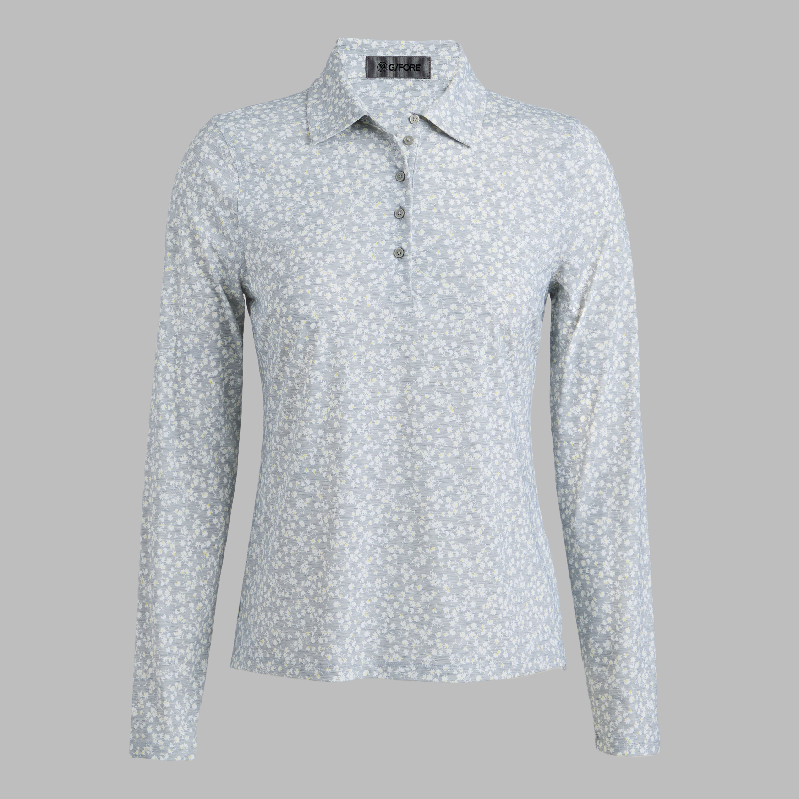 DITSY FLORAL TECH JERSEY LONG SLEEVE POLO | WOMEN'S POLO SHIRTS
