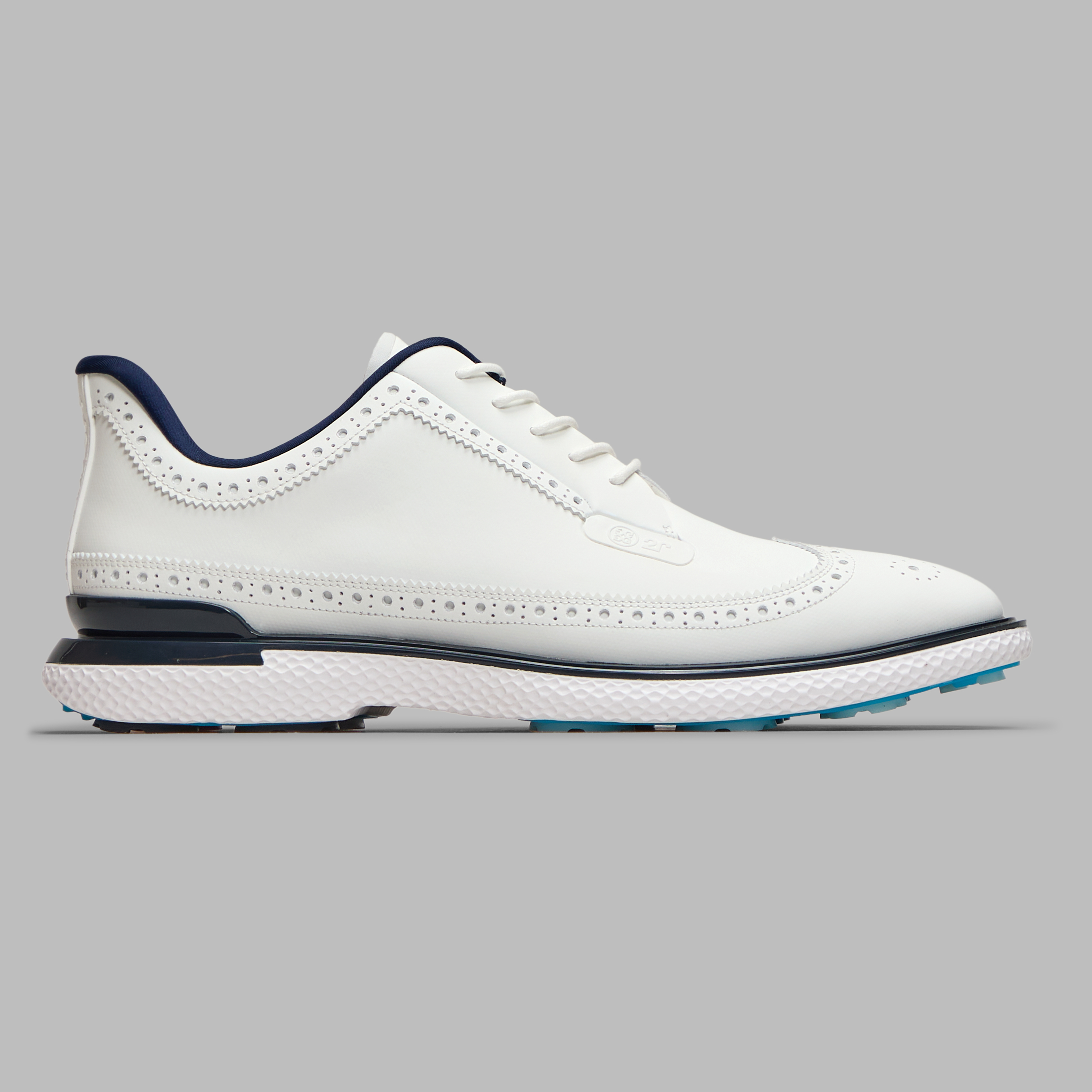 G/FORE Mens Gallivan2r Longwing Spikeless Golf Shoes 10.5 White Grey GMF000065 MEN main image 4