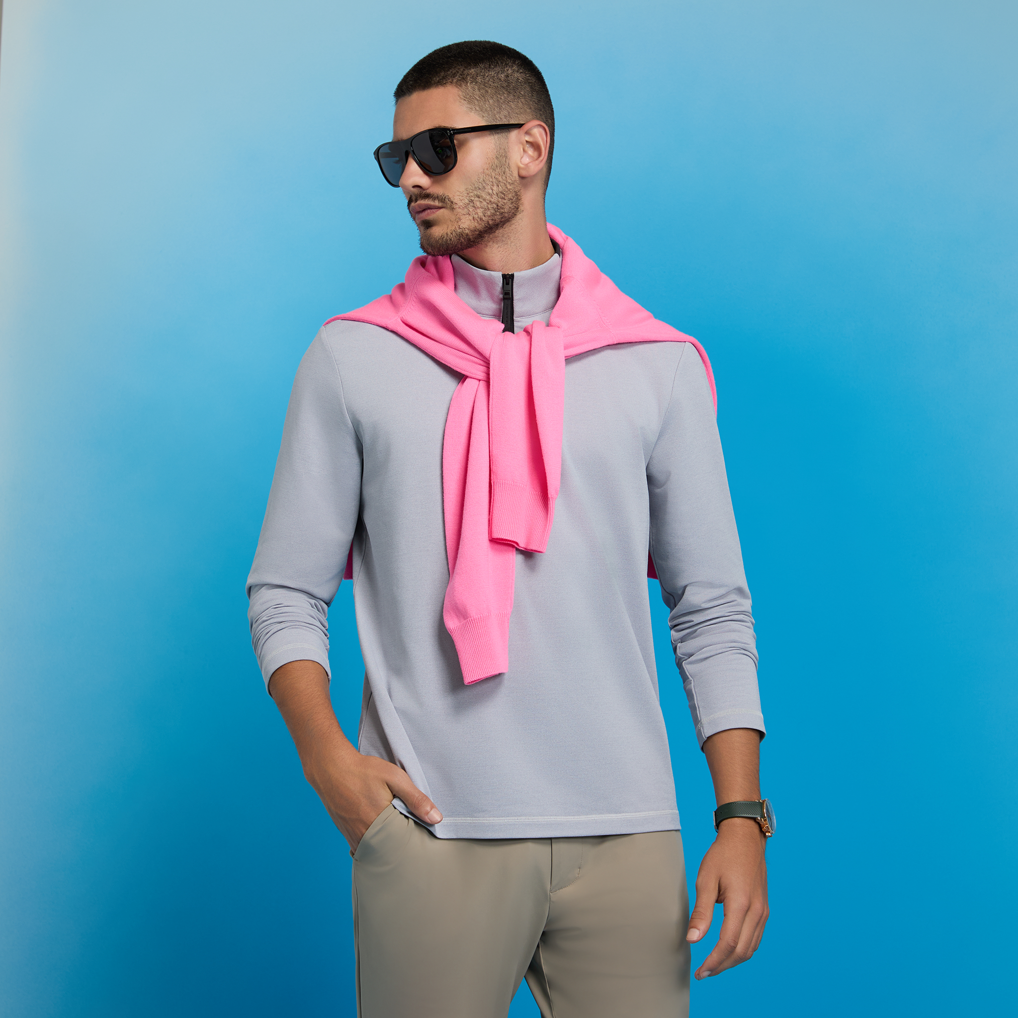 BRUSHED BACK TECH QUARTER ZIP |MEN'S PULLOVERS & QUARTER