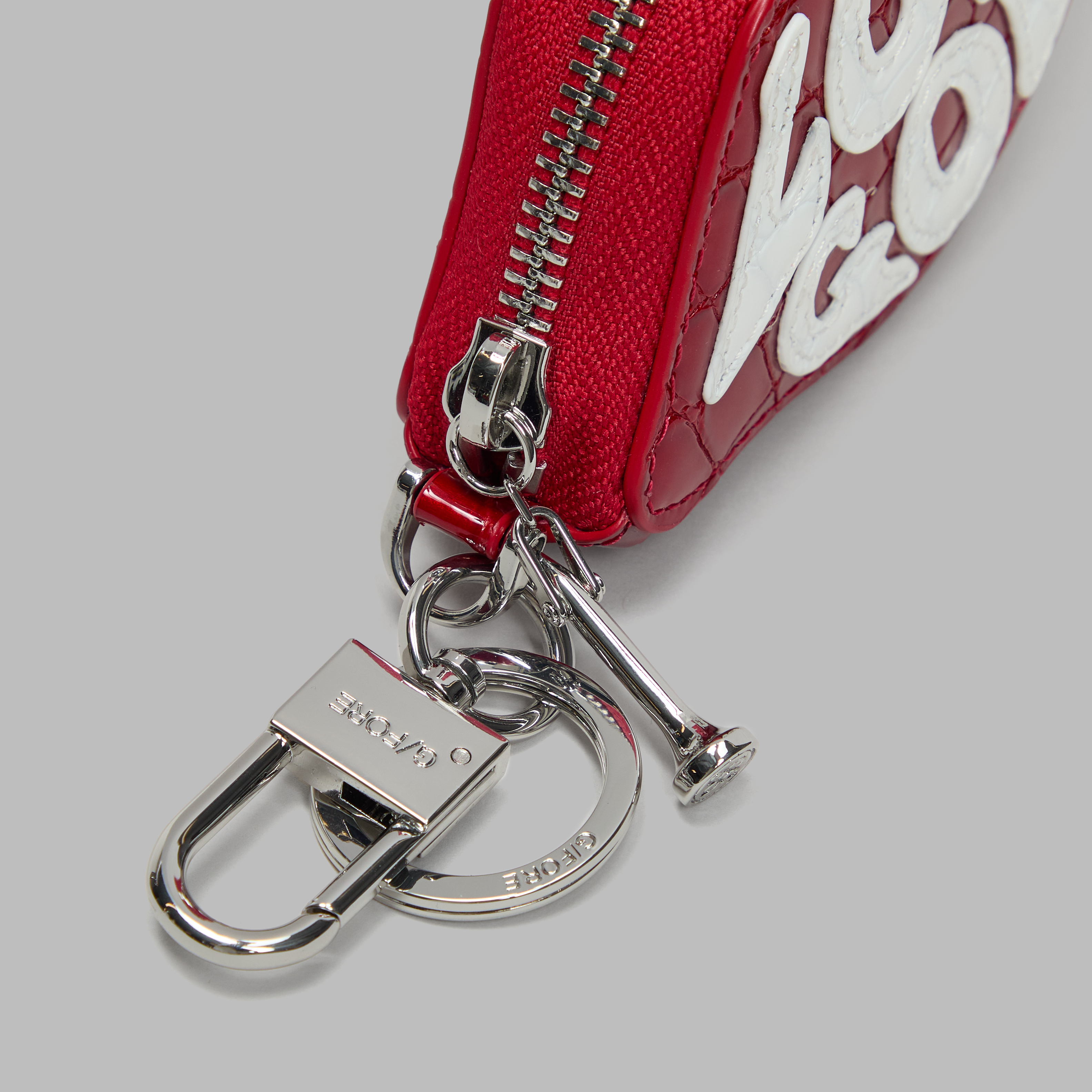 LOVE G CROC-EMBOSSED LEATHER COIN PURSE KEYCHAIN | WOMEN'S