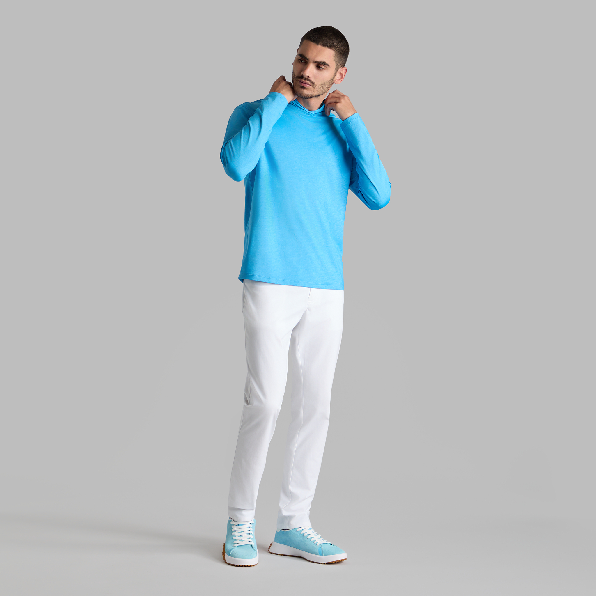 MÉLANGE ICE NYLON HOODIE |MEN'S PULLOVERS & QUARTER-ZIPS |G/FORE