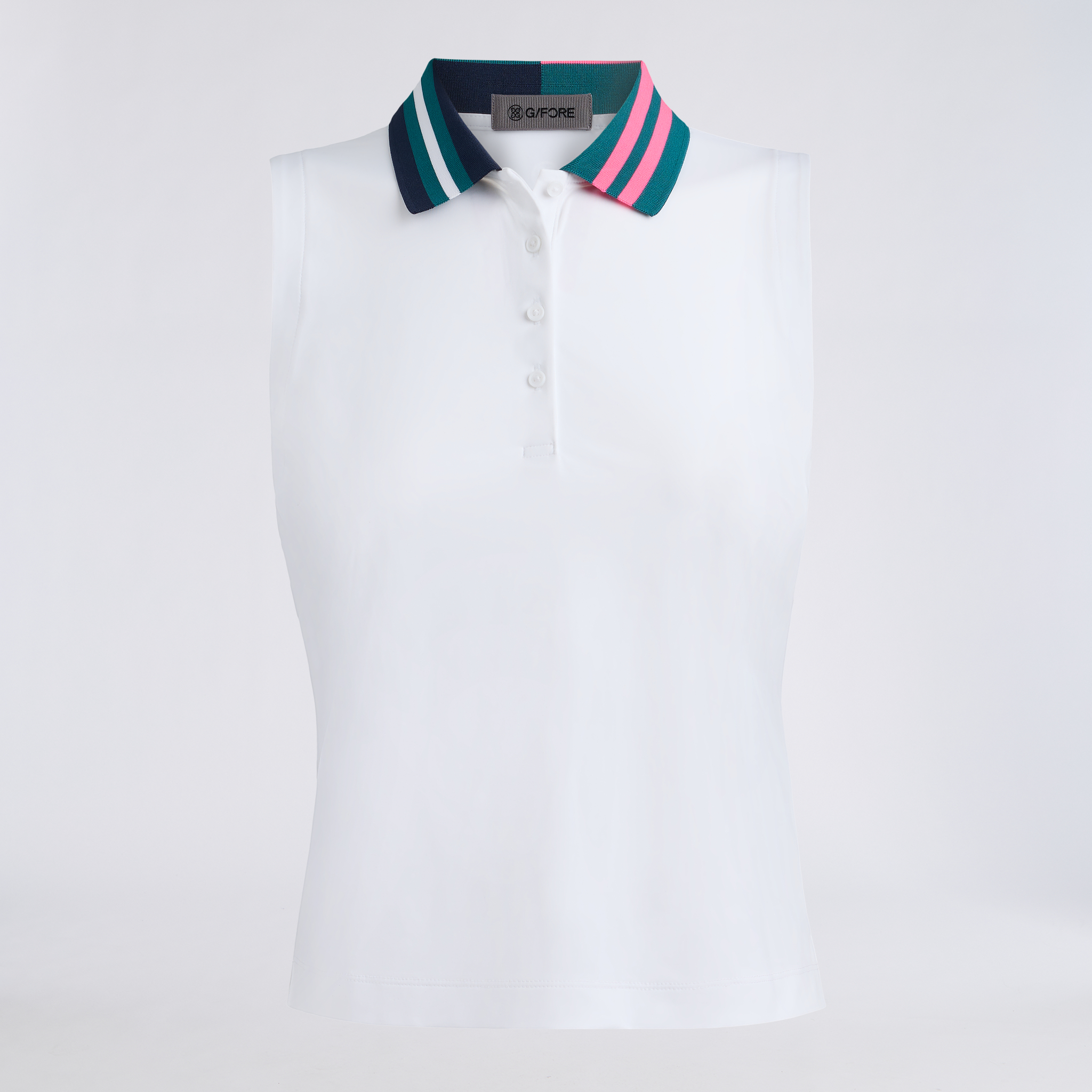 STRETCH NYLON INTERLOCK SLEEVELESS POLO | WOMEN'S POLOS & SHIRTS
