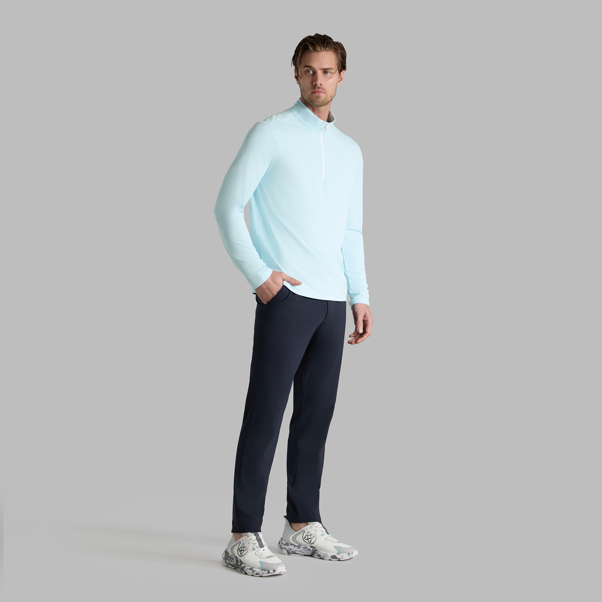 BRUSHED BACK TECH QUARTER ZIP |MEN'S PULLOVERS & QUARTER