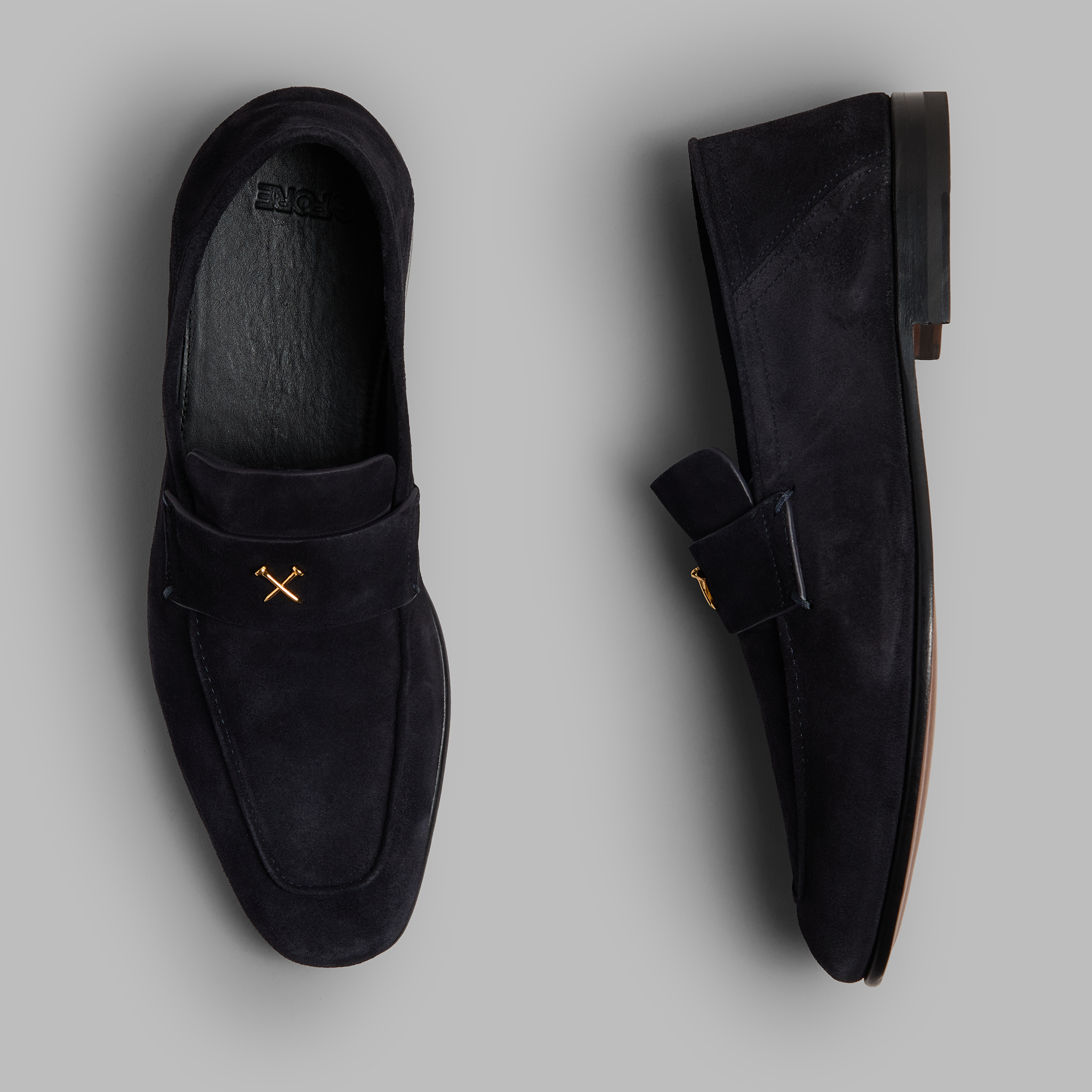 Black Suede Loafers with Gold Accent TLB Mallorca | Leather loafers | Jones Jones Suede Black  main image 4
